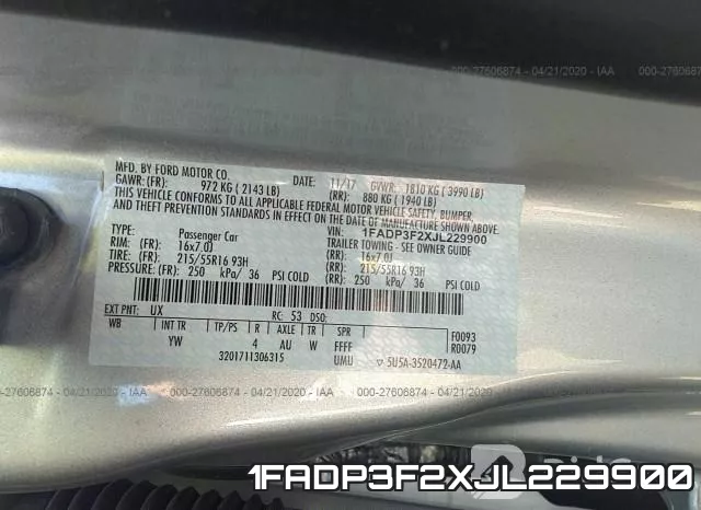 1FADP3F2XJL229900 фото 10