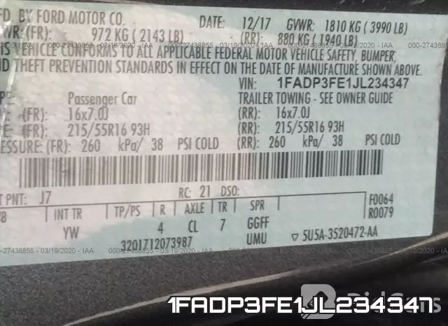 1FADP3FE1JL234347 фото 10
