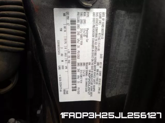 1FADP3H25JL256127 фото 2