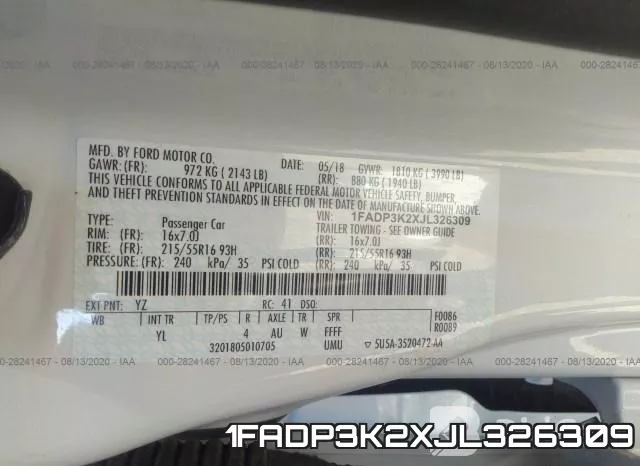 1FADP3K2XJL326309 фото 10