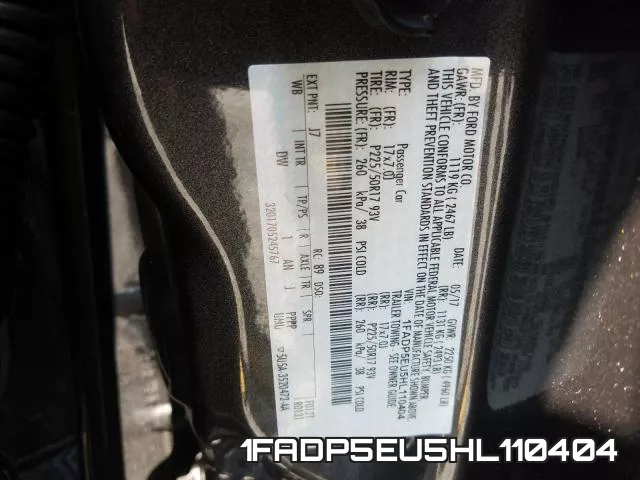 1FADP5EU5HL110404 фото 2