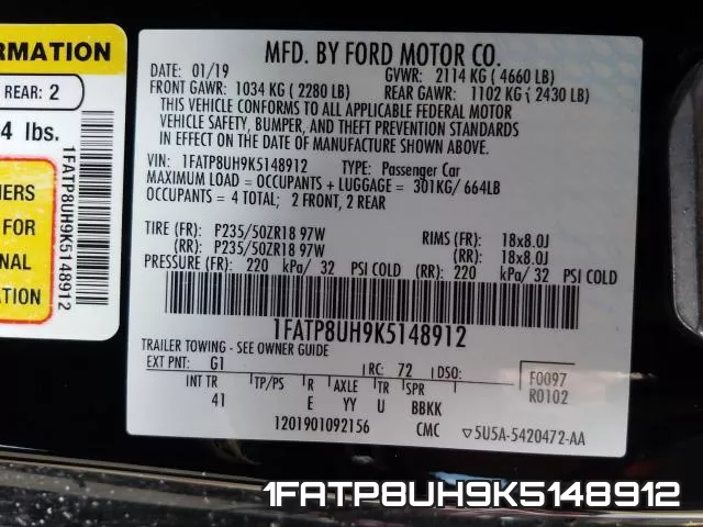1FATP8UH9K5148912 фото 2