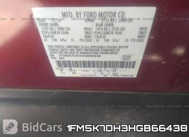 1FM5K7DH3HGB66438 фото 10