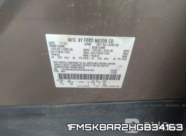 1FM5K8AR2HGB34163 фото 10
