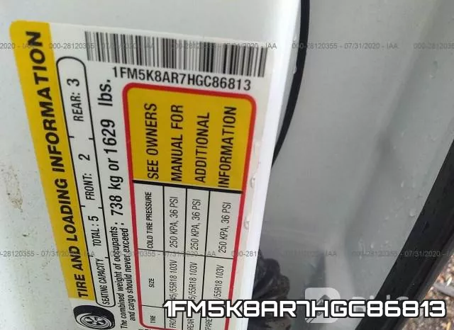 1FM5K8AR7HGC86813 фото 10
