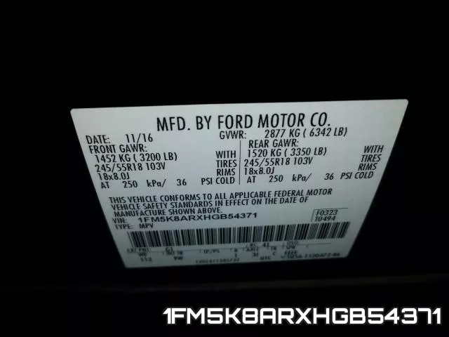 1FM5K8ARXHGB54371 фото 2