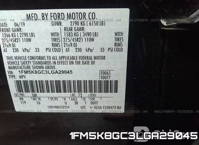 1FM5K8GC3LGA29045 фото 10