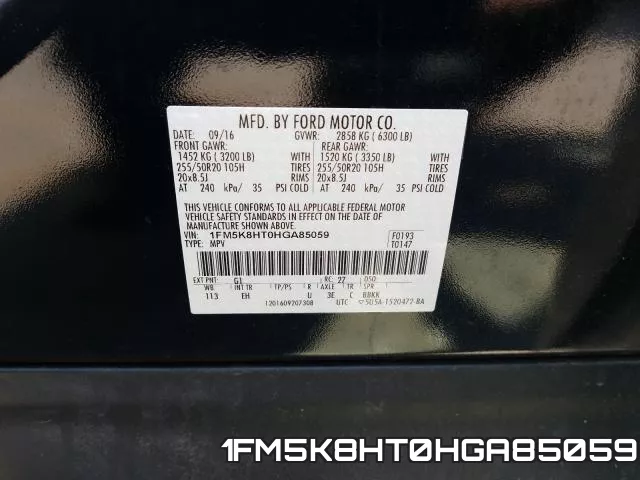 1FM5K8HT0HGA85059 фото 2