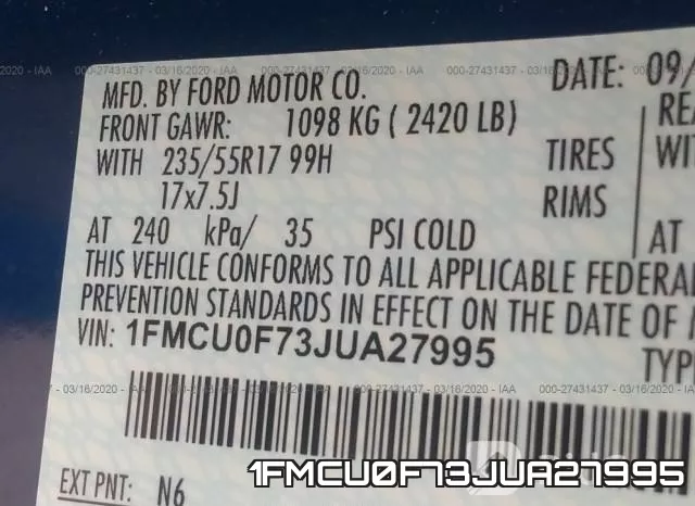 1FMCU0F73JUA27995 фото 10