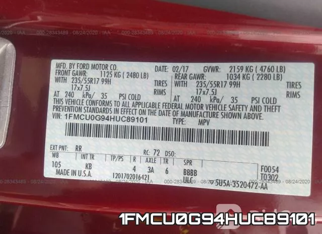 1FMCU0G94HUC89101 фото 10