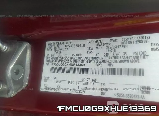 1FMCU0G9XHUE13369 фото 10