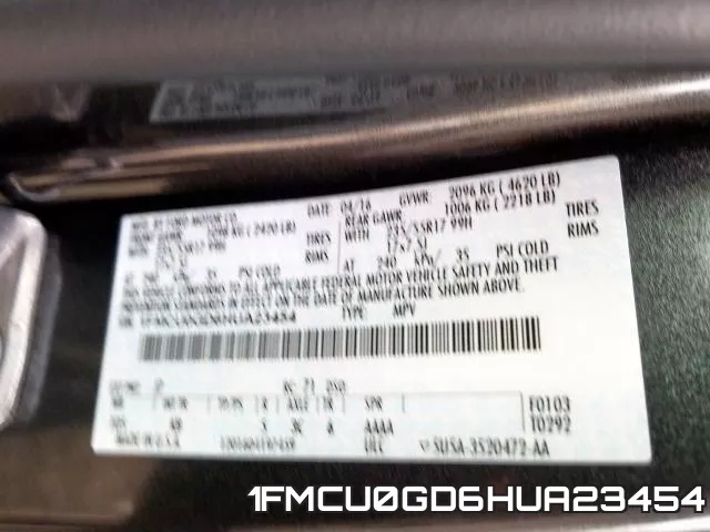 1FMCU0GD6HUA23454 фото 2