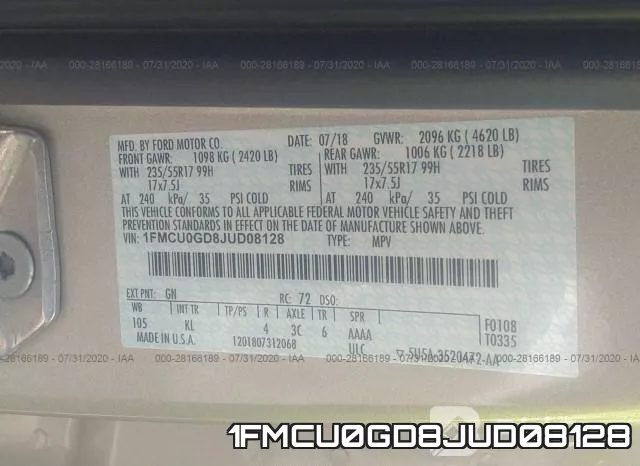 1FMCU0GD8JUD08128 фото 10