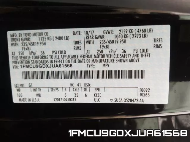 1FMCU9GDXJUA61568 фото 2