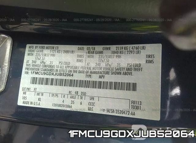 1FMCU9GDXJUB52064 фото 10