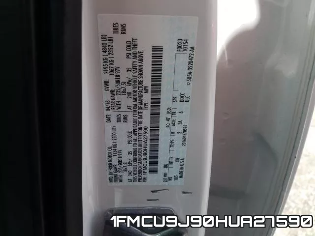 1FMCU9J90HUA27590 фото 2