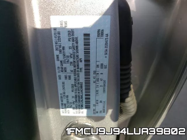 1FMCU9J94LUA39802 фото 2