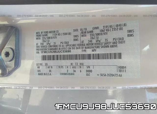 1FMCU9J98JUC53690 фото 10