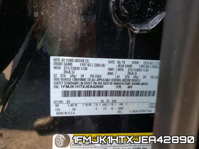 1FMJK1HTXJEA42890 фото 2