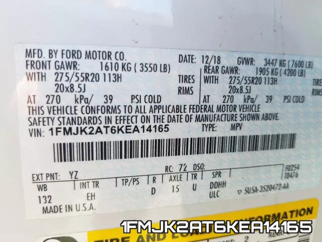 1FMJK2AT6KEA14165 фото 2