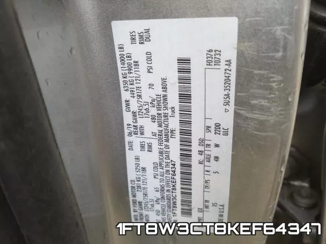 1FT8W3CT8KEF64347 фото 2