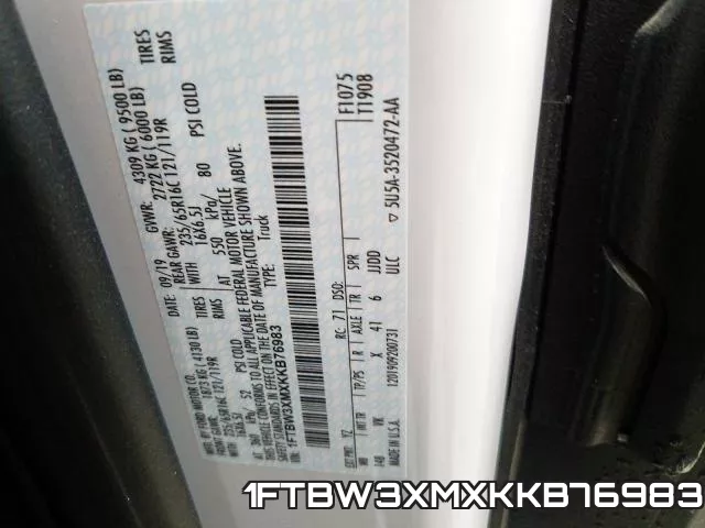 1FTBW3XMXKKB76983 фото 2