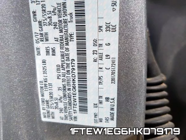 1FTEW1EG6HKD79179 фото 2