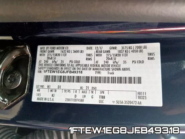 1FTEW1EG8JFB49318 фото 2