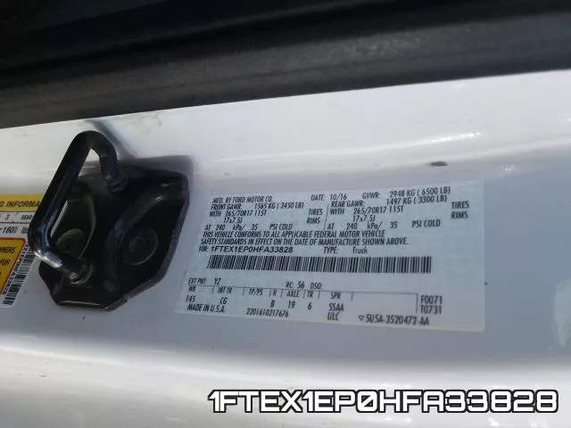 1FTEX1EP0HFA33828 фото 2