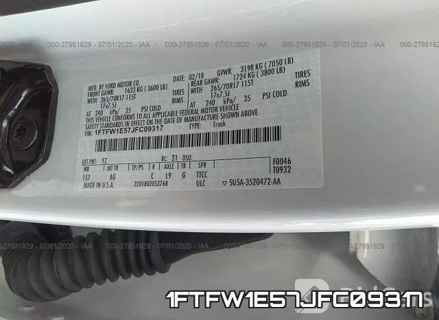 1FTFW1E57JFC09317 фото 10