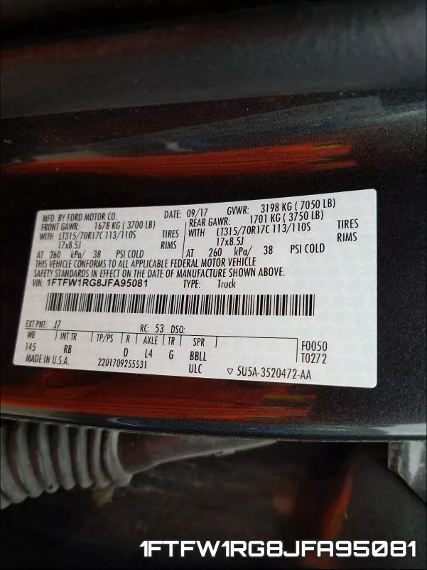 1FTFW1RG8JFA95081 фото 2