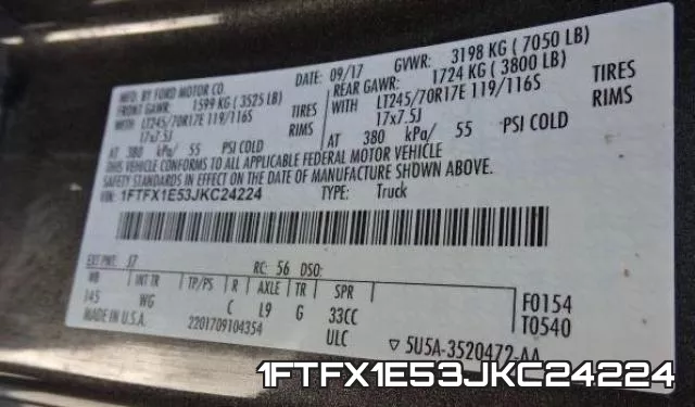 1FTFX1E53JKC24224 фото 2