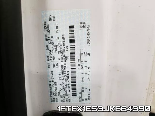 1FTFX1E53JKE64390 фото 2