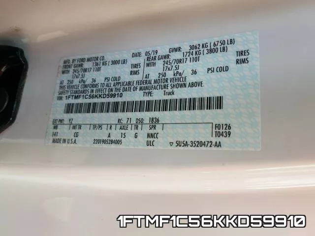 1FTMF1C56KKD59910 фото 2