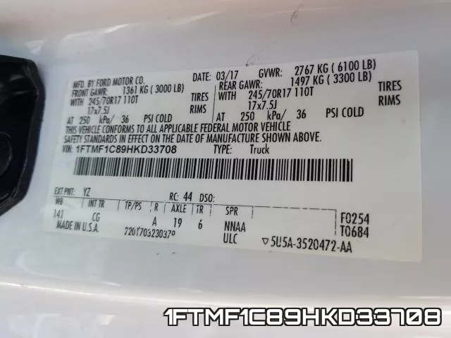 1FTMF1C89HKD33708 фото 2