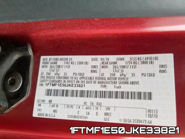 1FTMF1E50JKE33821 фото 2