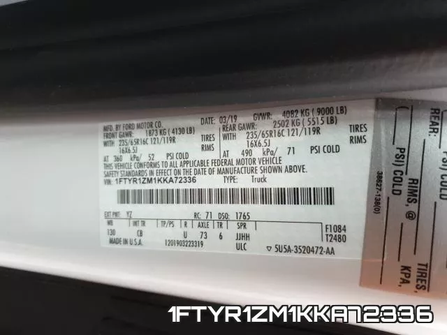 1FTYR1ZM1KKA72336 фото 2