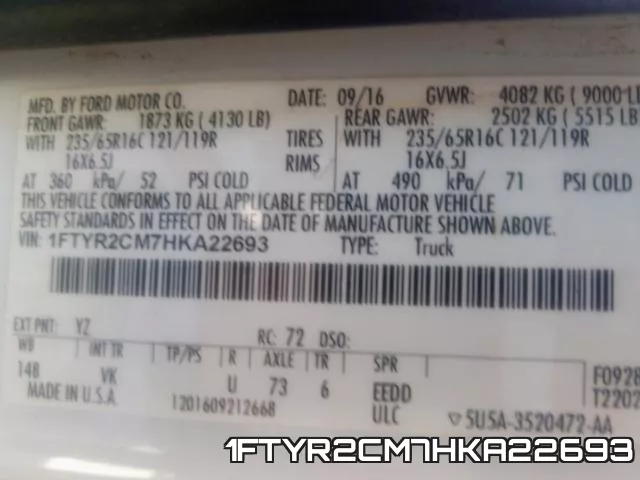 1FTYR2CM7HKA22693 фото 2