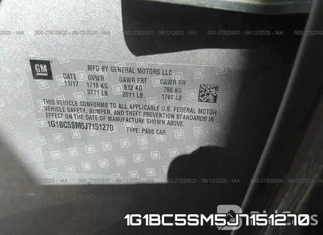 1G1BC5SM5J7151270 фото 10