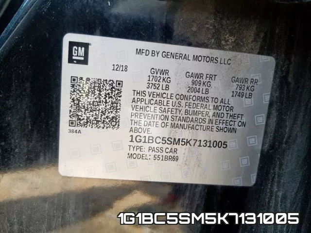 1G1BC5SM5K7131005 фото 2