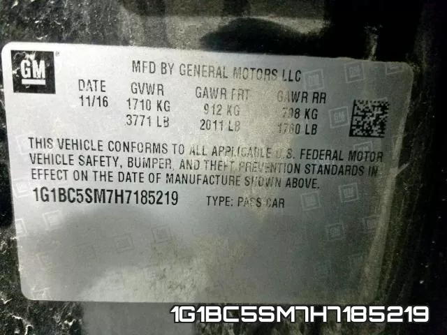 1G1BC5SM7H7185219 фото 2