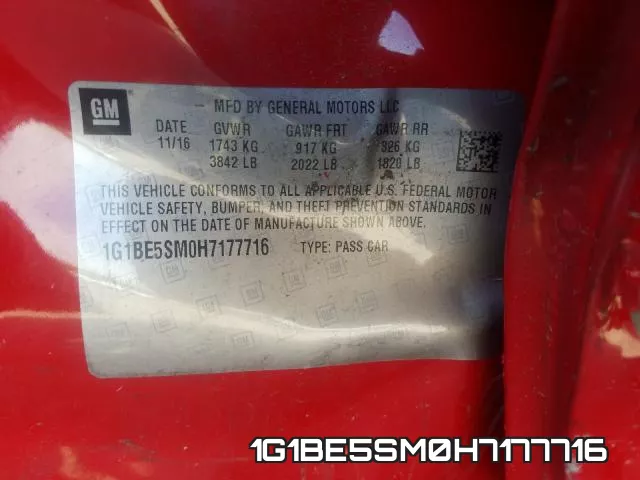 1G1BE5SM0H7177716 фото 2
