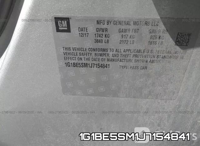 1G1BE5SM1J7154841 фото 10