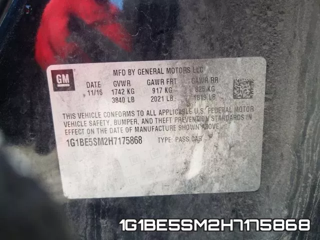 1G1BE5SM2H7175868 фото 2