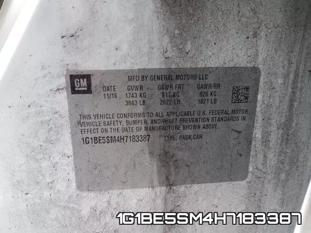 1G1BE5SM4H7183387 фото 2