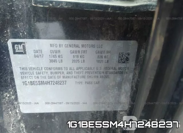 1G1BE5SM4H7248237 фото 10