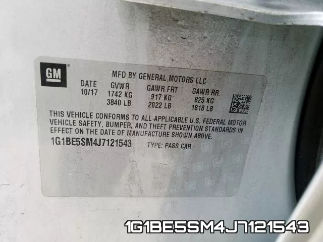 1G1BE5SM4J7121543 фото 2