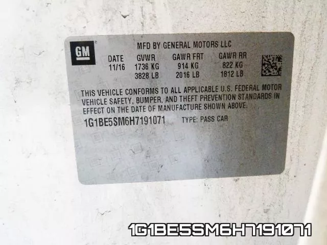 1G1BE5SM6H7191071 фото 2
