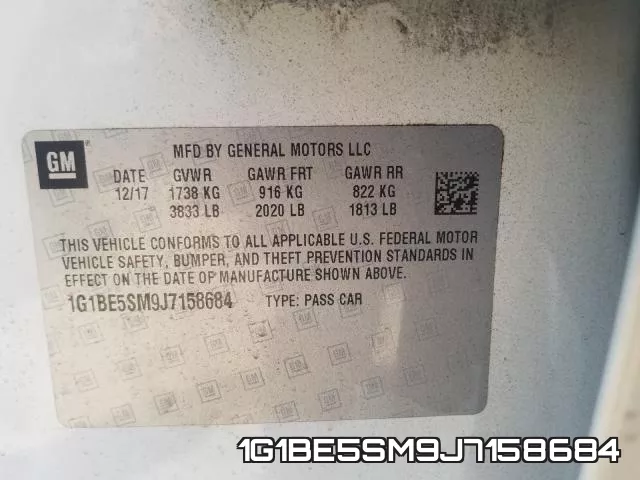 1G1BE5SM9J7158684 фото 2