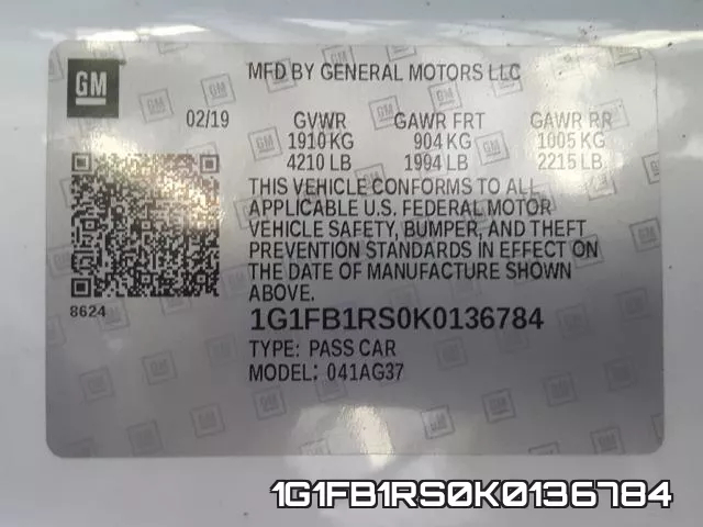 1G1FB1RS0K0136784 фото 2